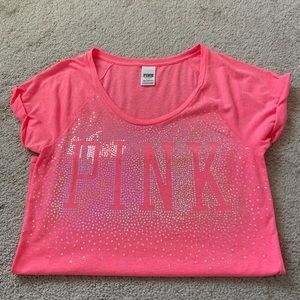 PINK VICTORIA’S SECRET SEQUIN T-SHIRT SIZE L😍